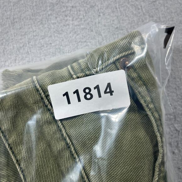 Brandy Melville Cut-off Jean Shorts Women 26 Booty Button Fly Olive Green - Picture 7 of 7